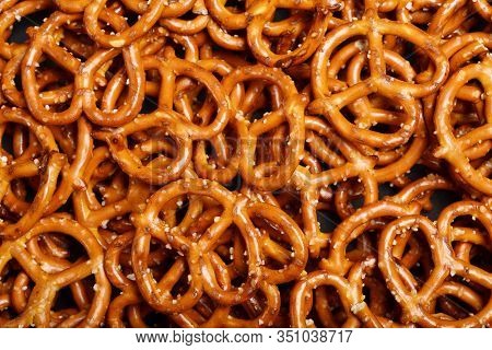 Closeup Of Salted Pretzel Making Seamless Background