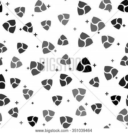 Black Cryptocurrency Coin Nem Xem Icon Seamless Pattern On White Background. Physical Bit Coin. Digi