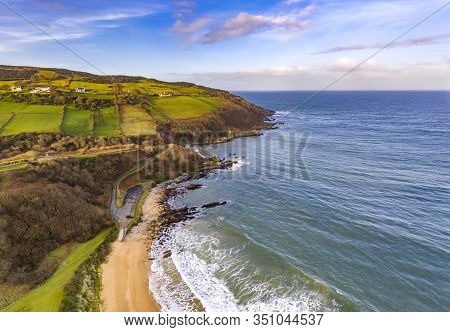 Aerial View Of Kinnagoe Bay In County Donegal, Ireland