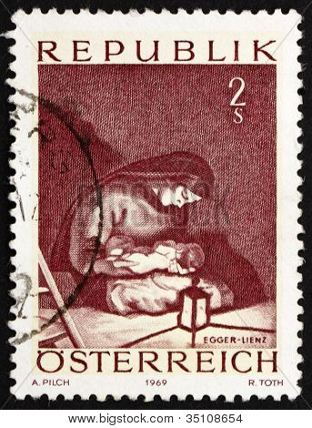 Estampilla Austria 1969 Madonna por Albin Egger-Lienz