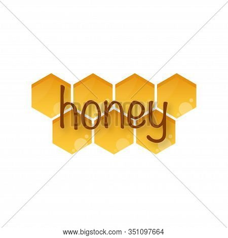 Honey Word With Honeycomb. Vector Stock Illustration