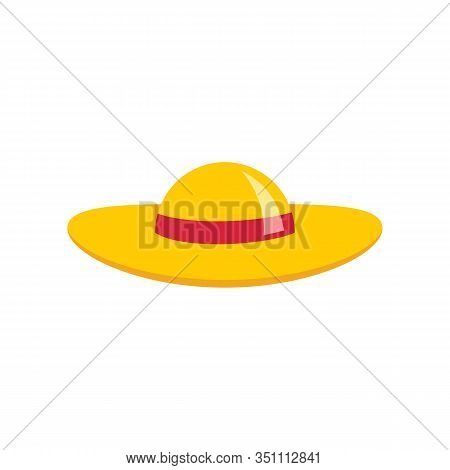 Swanky Hat Flat Icon. Vector Swanky Hat In Flat Style Isolated On White Background. Element For Web,