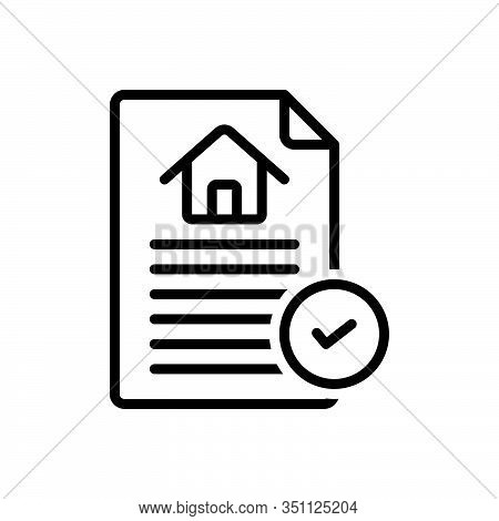 Black Line Icon For Contract Agreement Bond Appendage Guarantee Pledge Contracting  Paperwork Invoic