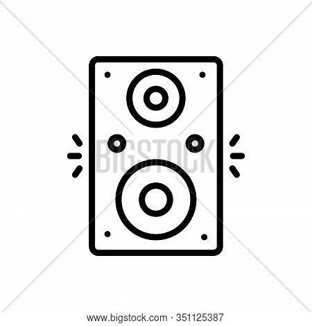 Black Line Icon For Old-speaker Old Speaker Woofer Amplifier Noise Accoustic Music Entertainment Lou