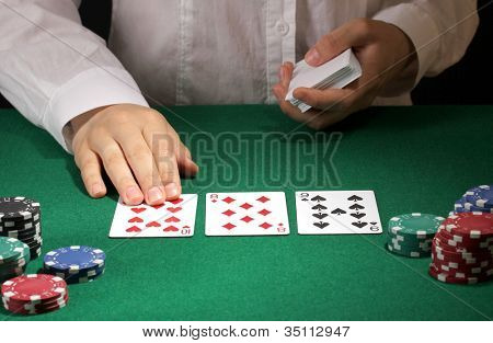 Yeşil tablo Poker ayarı