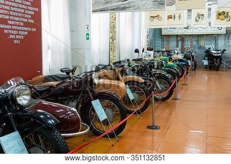 Irbit, Russia, 27 June 2019: Classic Russian Motorcycles In Irbit State Motorcycle Museum