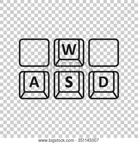 Wasd Button Icon In Flat Style. Keyboard Vector Illustration On White Isolated Background. Cyberspor