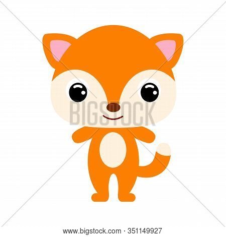 Cute Baby Fox. Cartoon Character For Decoration And Design Of The Album, Scrapbook, Baby Card And In