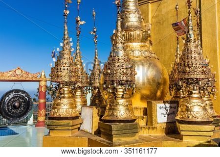MOUNT POPA, MYANMAR - DECEMBER 05, 2016 : : architecture details high sacred place of Mount Popa Myanmar (Burma)