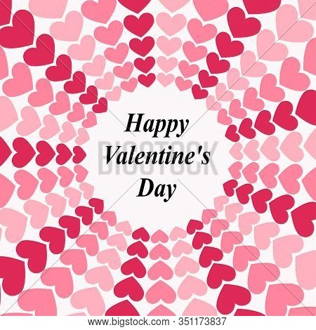 Happy Valentine's Day Card With Many Heart