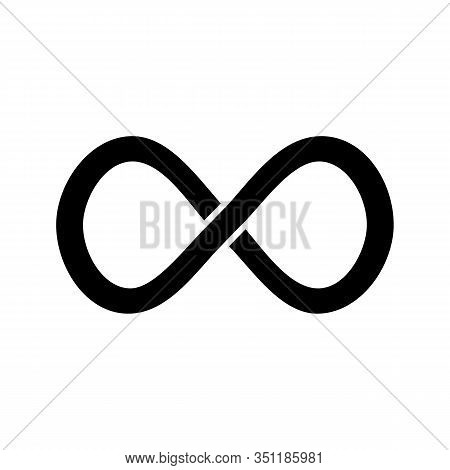 Infinity Sign Glyph Icon. Lemniscate. Endless Silhouette Symbol. Negative Space. Vector Isolated Ill