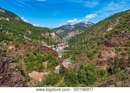 Gorges De Daluis Or Chocolate Canyon In Provence-alpes, France.