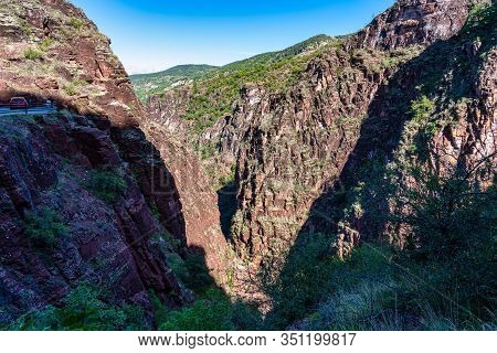 Gorges De Daluis Or Chocolate Canyon In Provence-alpes, France.