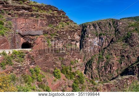Gorges De Daluis Or Chocolate Canyon In Provence-alpes, France.