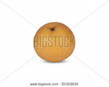 Whole Unpeeled Snow Pear Or Fengsui Pear On White Background