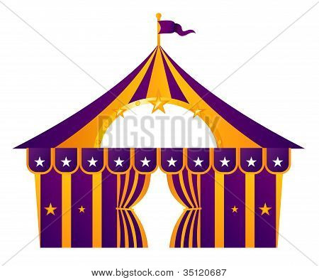 Purple Circus Tent Isolated On White