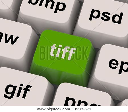 TIFF nyckel visar bild formaten för Tif bilder