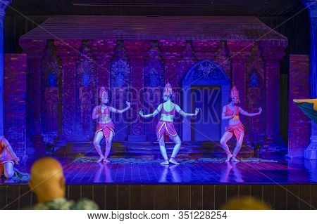 Phan Rang Town, Ninh Thuan Province, Vietnam - 14 January, 2020: The Cham Girls Perform An Apsara Tr