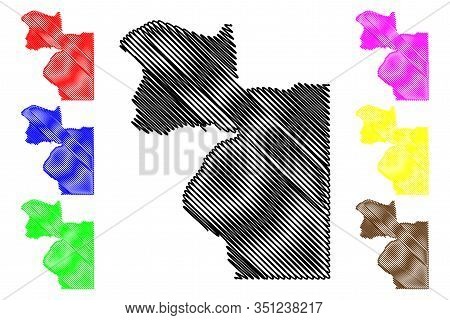 Wele-nzas (republic Of Equatorial Guinea, Provinces Of Equatorial Guinea) Map Vector Illustration, S