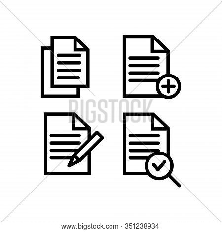 Document Icon Isolated On Grey Background. Line File Symbol For Web Site Design, Logo, App, Ui. Edit