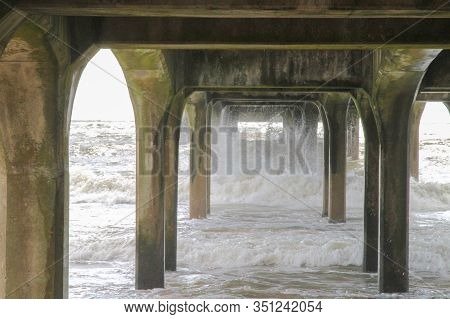Taken Under Boscombe Pier, Near Bournemouth, Dorset On The South Coast Of The Uk.