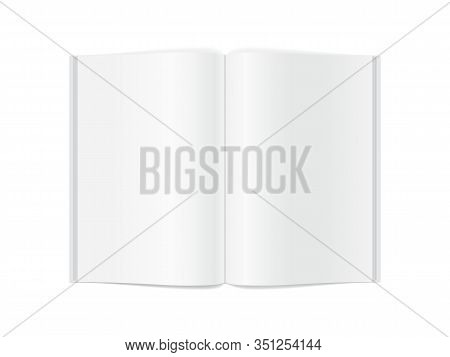 Open Blank Magazine Isolated On White Background