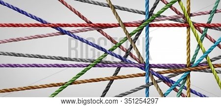 Divesisty Connection And Square Shaped Group Of Ropes Creating A Centralized Angular Shape As A Conn