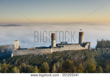 Checiny Castle Near Kielce,aerial Drone Poland