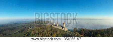 Checiny Castle Near Kielce,aerial Drone Poland