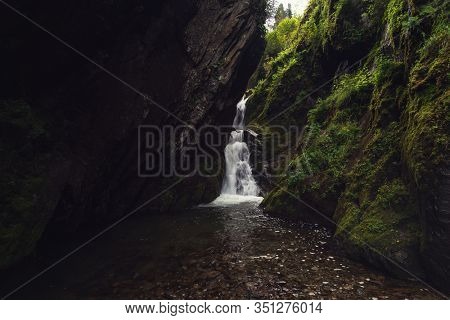 Estyube Waterfall at Lake Teletskoye in the Altai Mountains