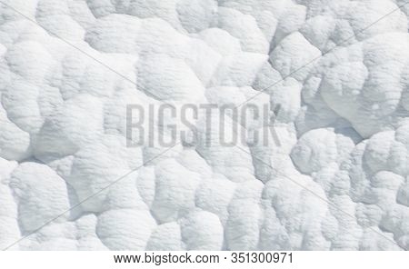 Pamukalle Turkey Sedimentation Calk Walls As A White Bubble Background Pattern