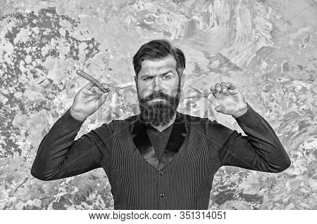 Proper Service. Facial Hair Care. Hiring Barber. Barber Career. Barber Salon. Man Bearded Hipster Wi