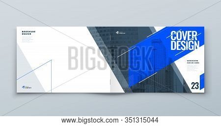 Horizontal Brochure Template Layout Design. Landscape Corporate Business Annual Report, Catalog, Mag