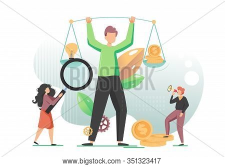 Making Money With Idea, Vector Flat Style Design Illustration