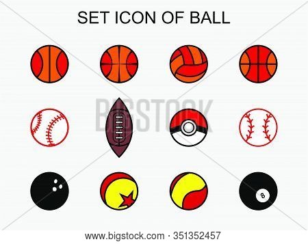 Icon Set Balls Of Sports And Others Including Basketball, Billiard Ball, Pokemon Ball , Football Bal