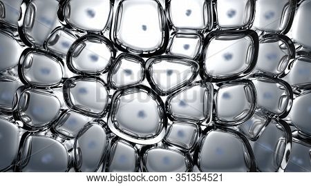 A Cross Section Scientific View Of Eperdermis Cells Sub Layer Beneath Skin On An Isolated Background