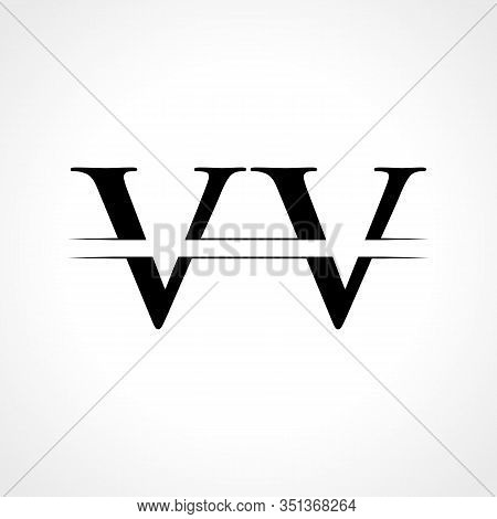 Creative Letter VV Logo Vector Template With Black Color. VV Logo Design