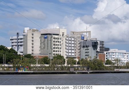 Brisbane, Queensland, Australia - 27th January 2020 : View Of The Qut (queensland University Of Tech
