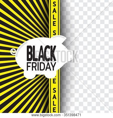 Big Sale. Piggy Bank Silhouette And Black Friday. Concept Of Saving Family Budget When Shopping For 