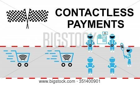 Poster For Quick Contactless Payments. Near-field Communication Nfc. Payment Takes Time Like A Pit S