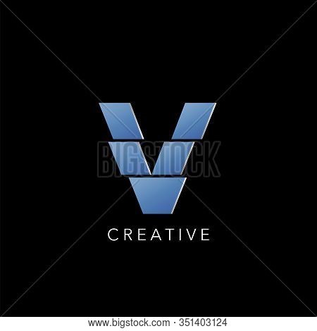 Initial Letter V Logo Icon, Simple Abstract Techno Logo Vector Design.