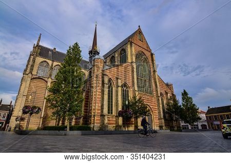Goes, Region Of Zeeland, Holland. August 2019. View Of Three-fourths Of The Facade Of The Imposing C