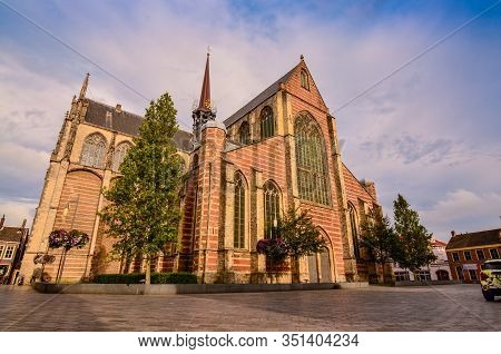 Goes, Region Of Zeeland, Holland. August 2019. View Of Three-fourths Of The Facade Of The Imposing C