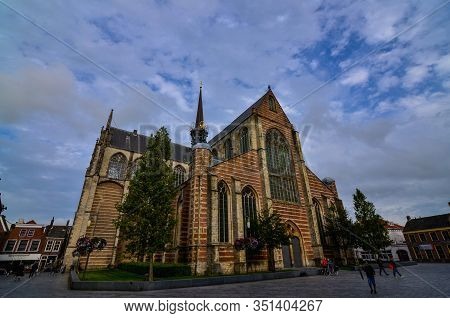 Goes, Region Of Zeeland, Holland. August 2019. View Of Three-fourths Of The Facade Of The Imposing C