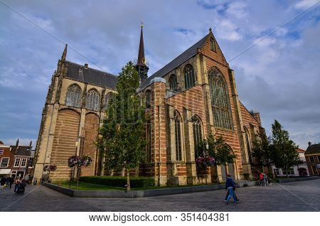 Goes, Region Of Zeeland, Holland. August 2019. View Of Three-fourths Of The Facade Of The Imposing C
