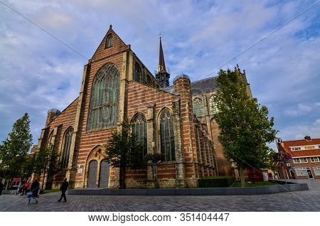Goes, Region Of Zeeland, Holland. August 2019. View Of Three-fourths Of The Facade Of The Imposing C