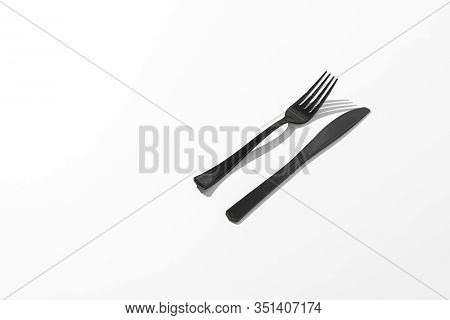 A Top View Conceptual Minimalism With Plastic Table Utensil Tablewear Cultery