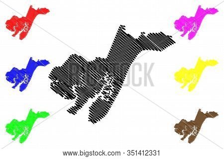 Tombali Region (republic Of Guinea-bissau, Regions Of Guinea Bissau) Map Vector Illustration, Scribb