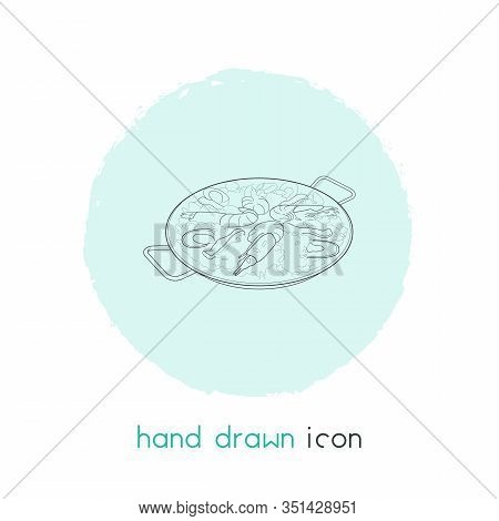 Spanish Paella Icon Line Element. Illustration Of Spanish Paella Icon Line Isolated On Clean Backgro