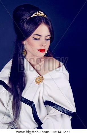 Lusso donna bella bianco Tippet, Poncho